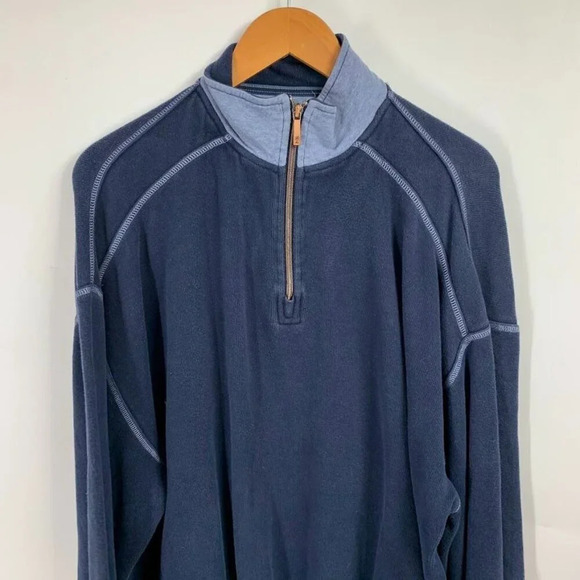 Tommy Bahama Men's Island Zone Relaxed 1/4 Zip Cotton Pullover Size L - Picture 3 of 10